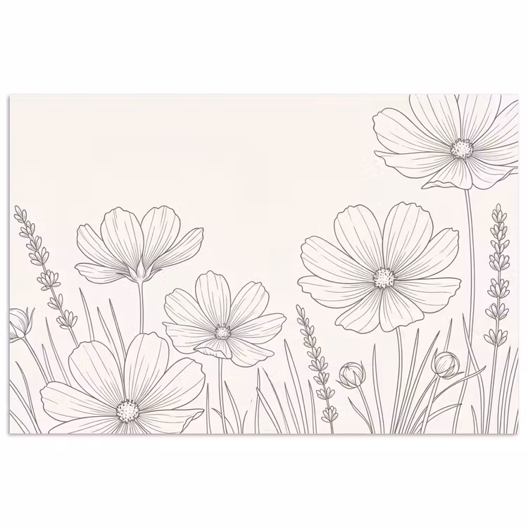 Poster - Minimalistisch - Modern - Bloemen - Beige