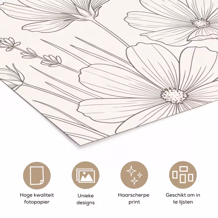 Poster - Minimalistisch - Modern - Bloemen - Beige — 5
