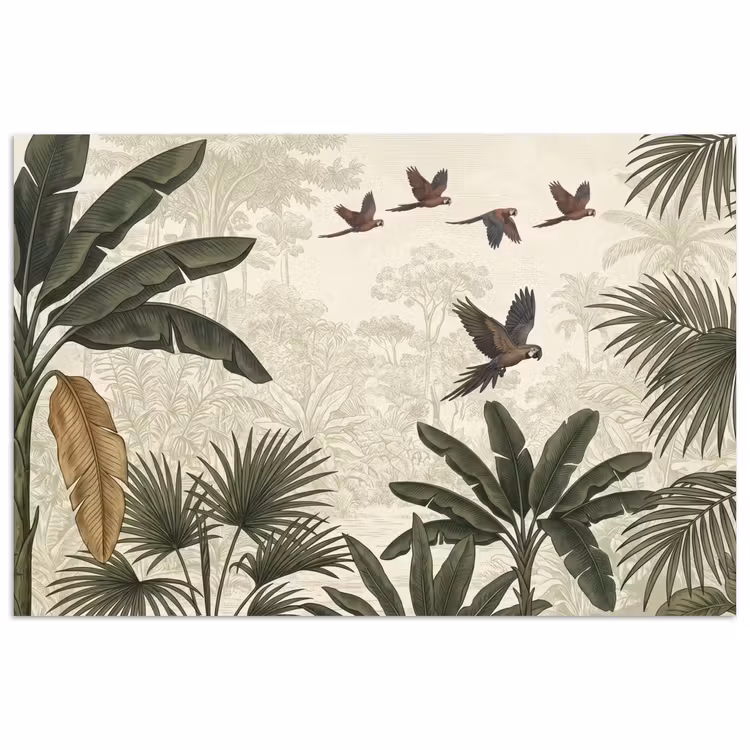 Poster - Papagaaien - Jungle - Tropisch - Green