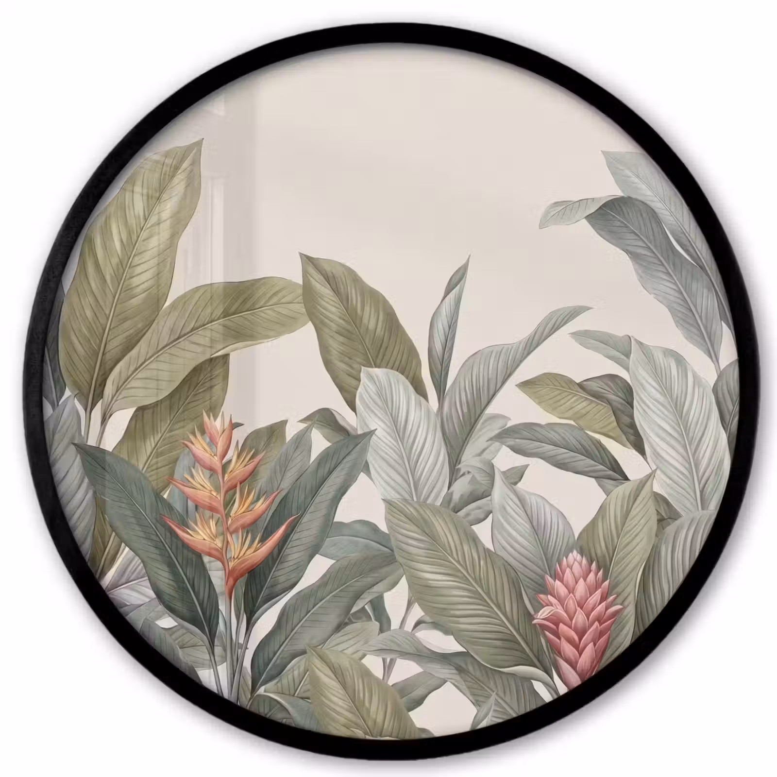 Ronde fotolijst - Tropisch - Planten - Modern - Groen — 1