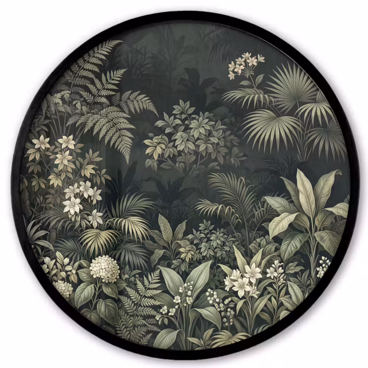 Ronde fotolijst - Jungle - Bladeren - Botanisch - Groen