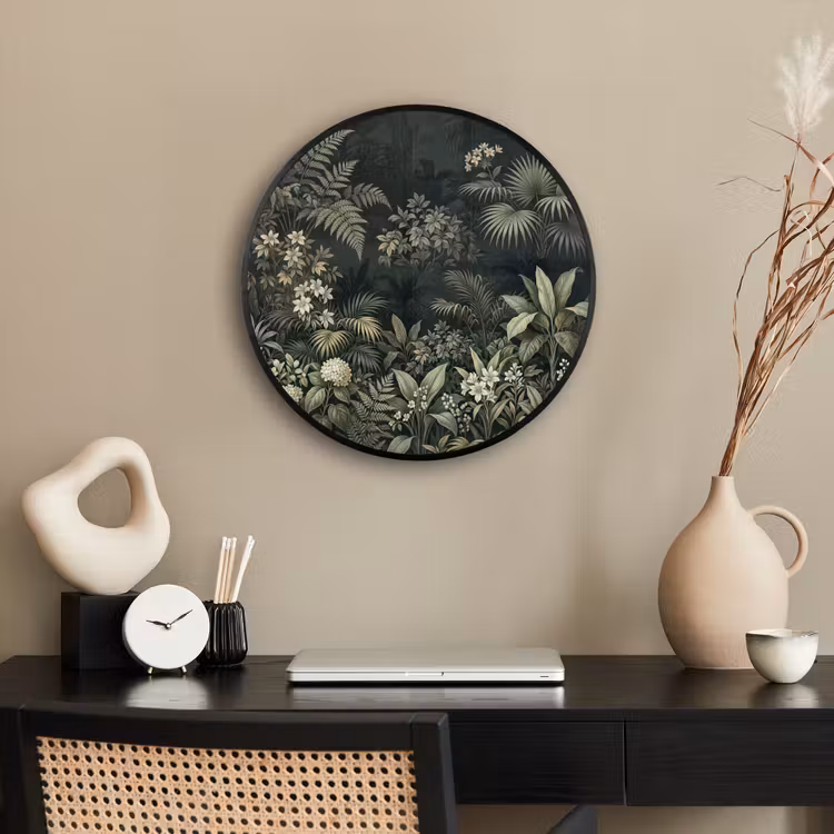 Ronde fotolijst - Jungle - Bladeren - Botanisch - Groen — 3