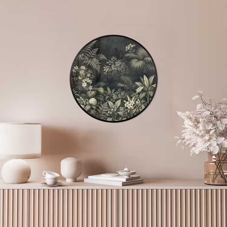 Ronde fotolijst - Jungle - Bladeren - Botanisch - Groen — 5