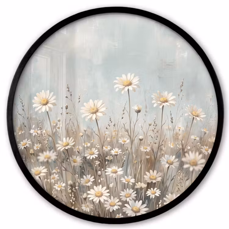 Ronde fotolijst - Madelief - Illustratie - Wit
