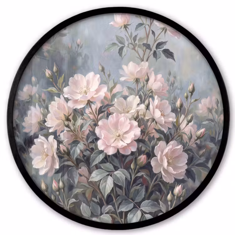 Ronde fotolijst - Rozen - Illustratie - Roze