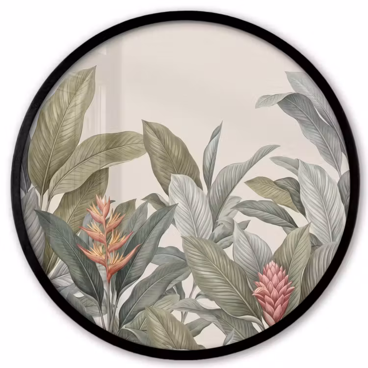Ronde fotolijst - Tropisch - Planten - Modern - Groen