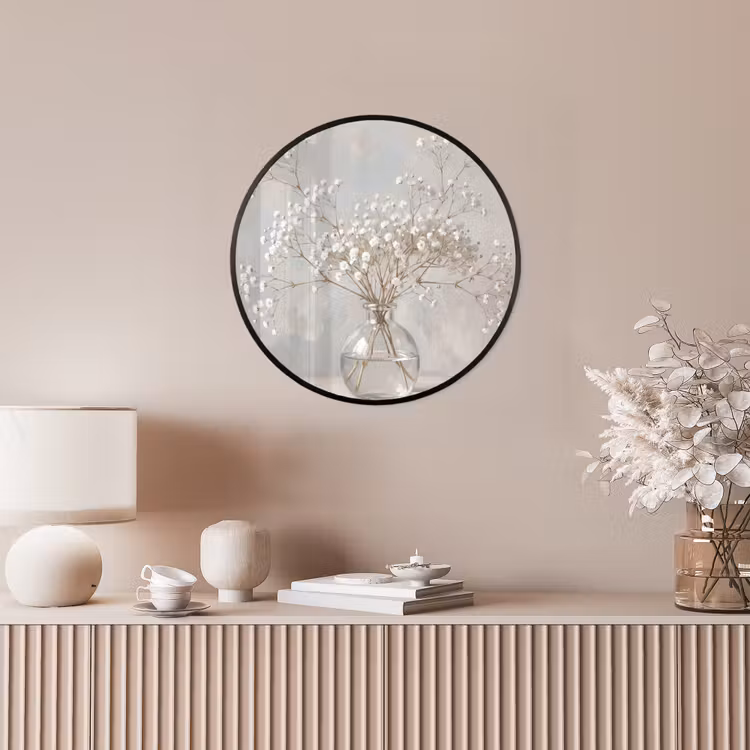 Ronde fotolijst - Vaas - Gipskruid - Wit — 5