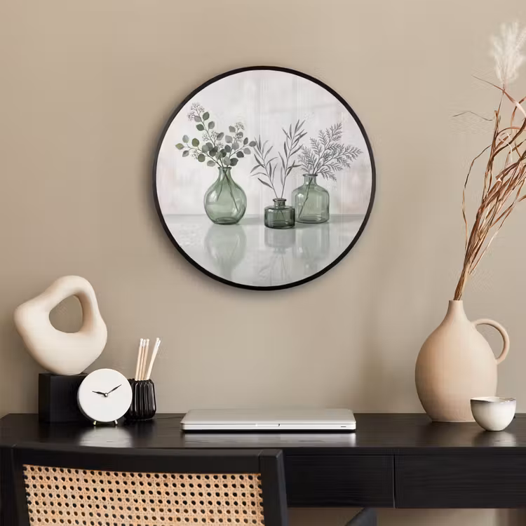 Ronde fotolijst - Vazen - Bladeren - Groen — 3