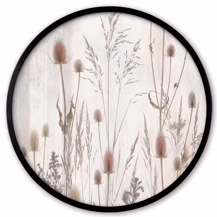 Ronde fotolijst - Weidebloemen - Design - Sepia