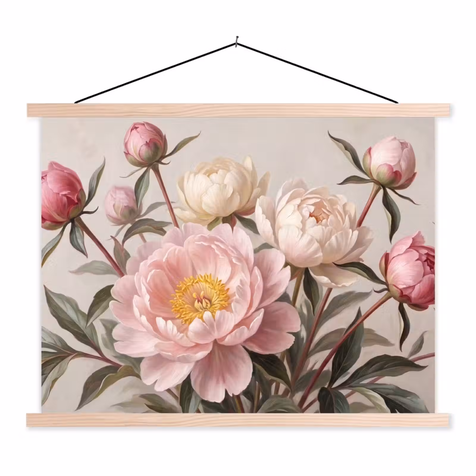 Schoolplaat - Pioenrozen - Boeket - Roze — 1