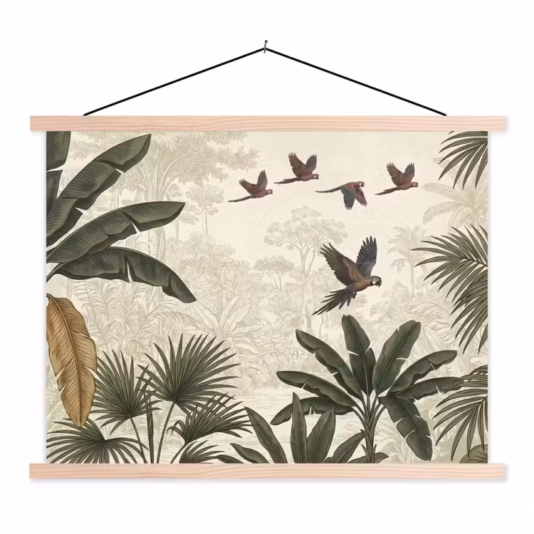 Schoolplaat - Papagaaien - Jungle - Tropisch - Green