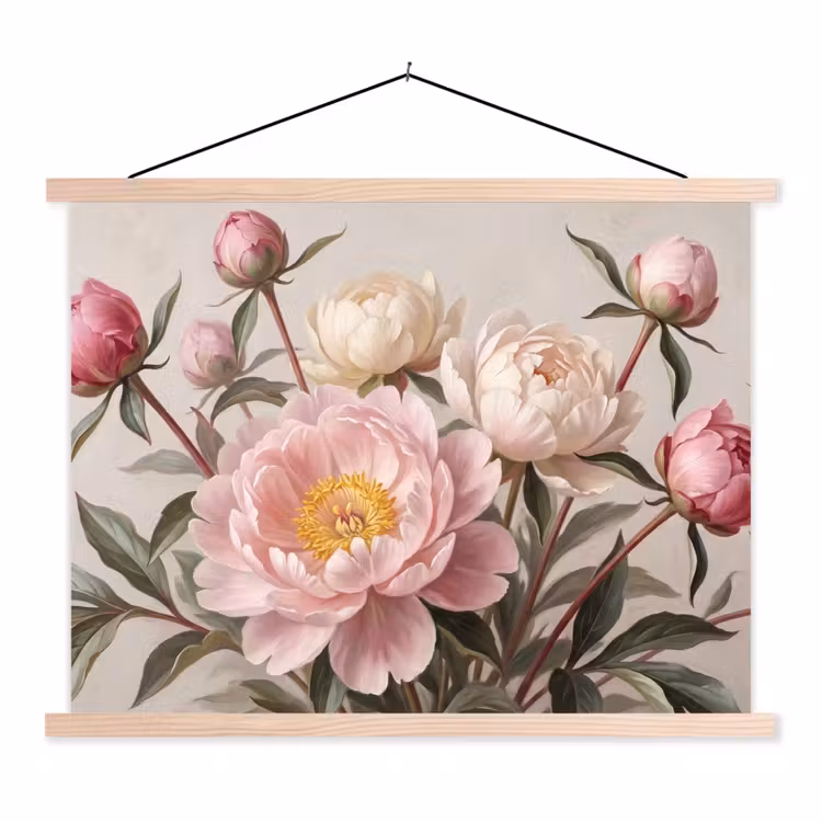 Schoolplaat - Pioenrozen - Boeket - Roze