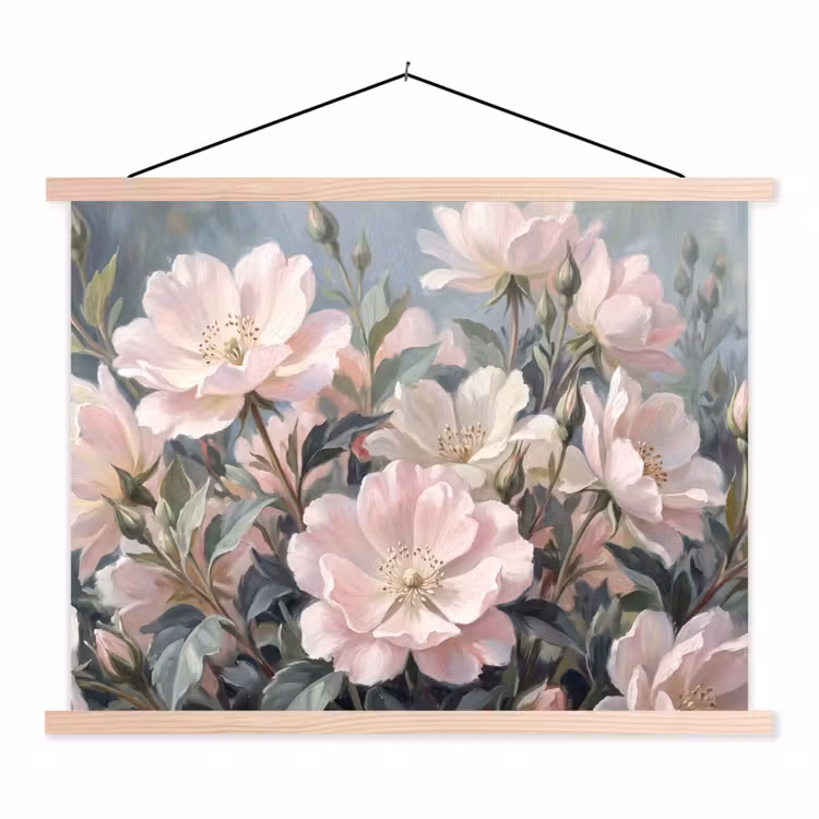 Schoolplaat - Rozen - Illustratie - Roze