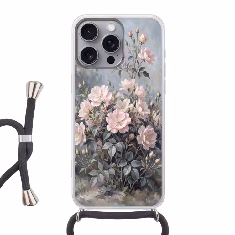 Telefoonhoesje met koord - Rozen - Illustratie - Roze