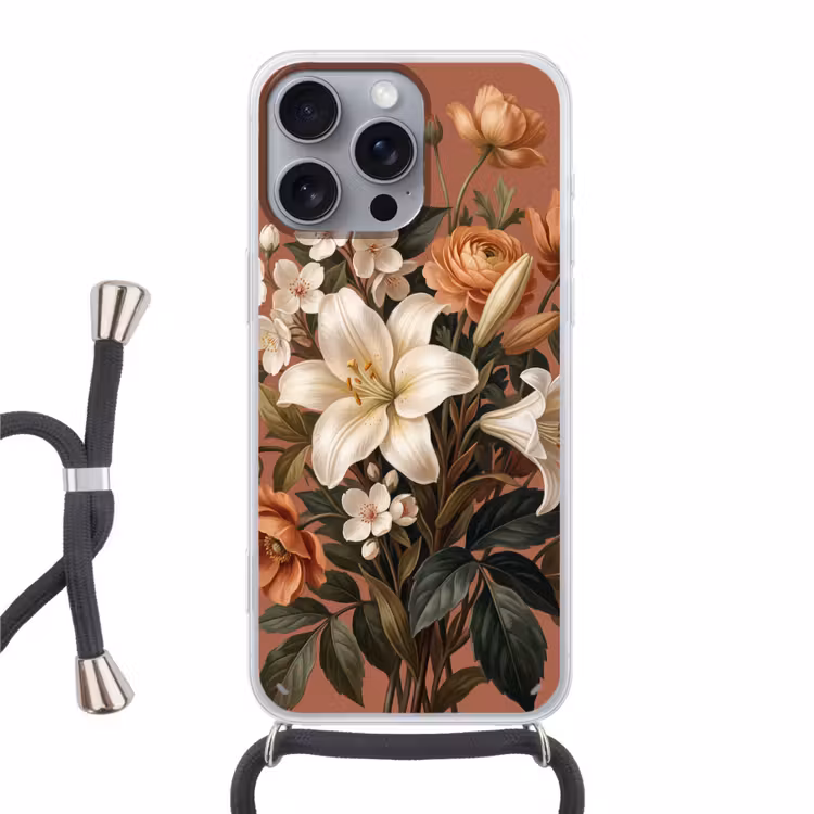 Telefoonhoesje met koord - Boeket - Retro - Kleurrijk