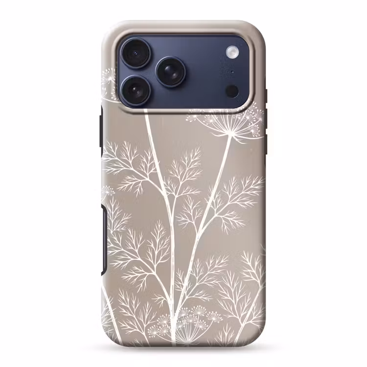 Telefoonhoesje Toughcase - Grafisch - Fluitenkruid - Taupe