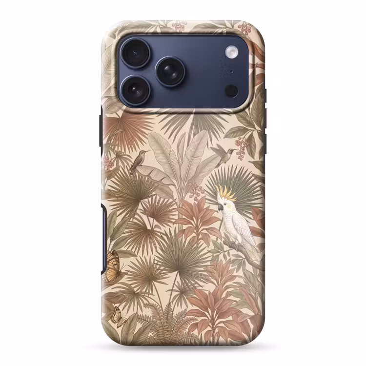 Telefoonhoesje Toughcase - Tropisch - Vogels - Beige