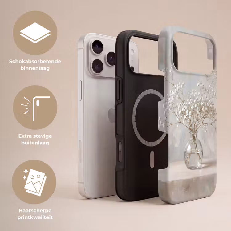Telefoonhoesje Toughcase - Vaas - Gipskruid - Wit — 3