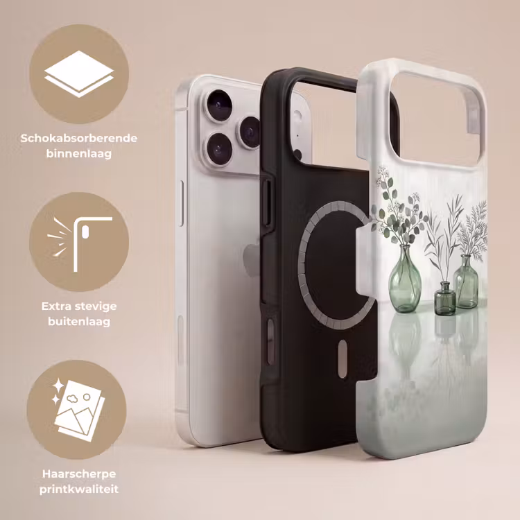 Telefoonhoesje Toughcase - Vazen - Bladeren - Groen — 3