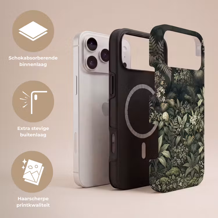 Telefoonhoesje Toughcase - Jungle - Bladeren - Botanisch - Groen — 3