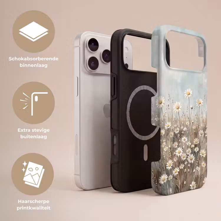 Telefoonhoesje Toughcase - Madelief - Illustratie - Wit — 3