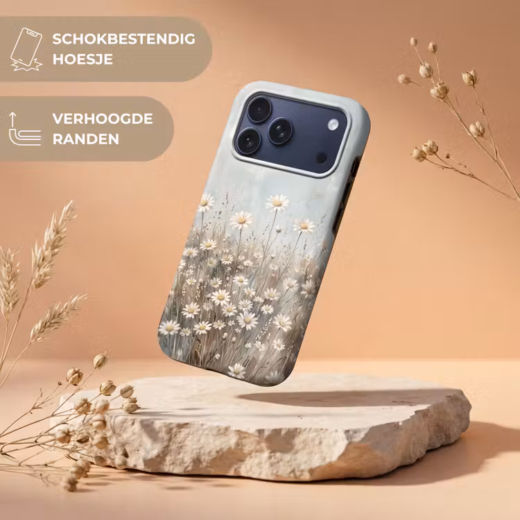 Telefoonhoesje Toughcase - Madelief - Illustratie - Wit — 5