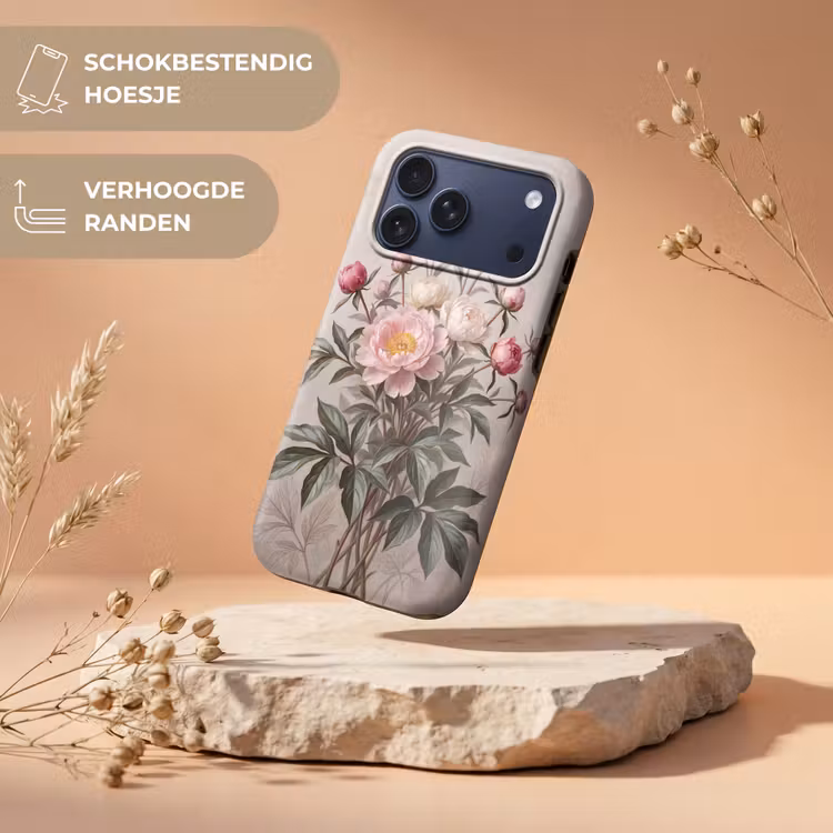 Telefoonhoesje Toughcase - Pioenrozen - Boeket - Roze — 5