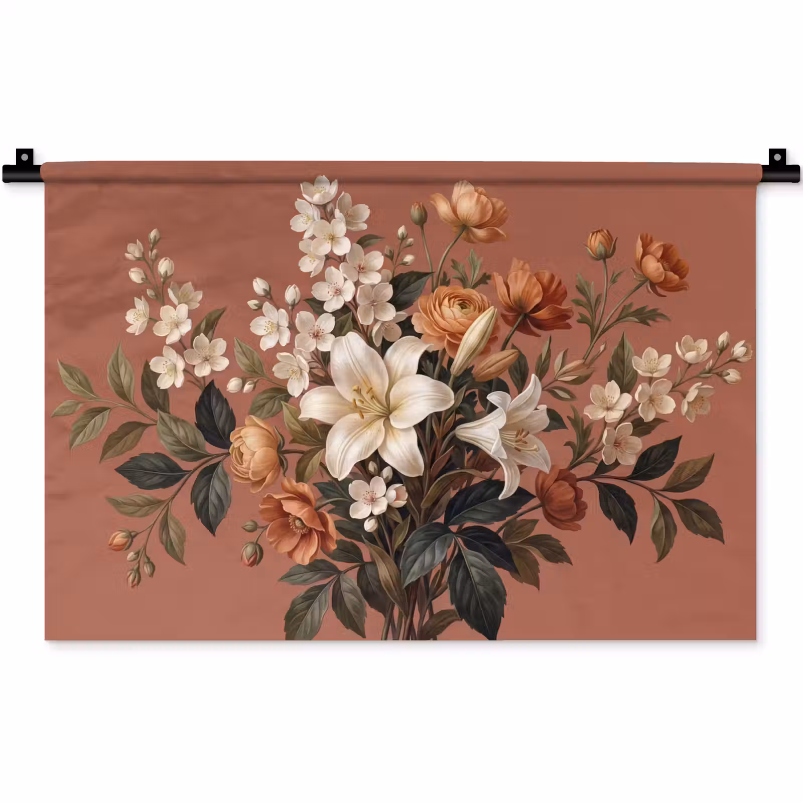 Wandkleed - Boeket - Retro - Kleurrijk — 1