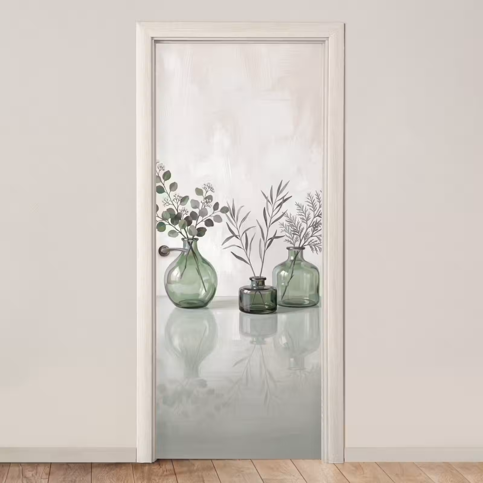 Deursticker - Vazen - Bladeren - Groen — 1