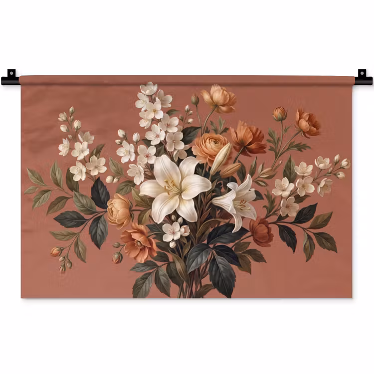 Wandkleed - Boeket - Retro - Kleurrijk