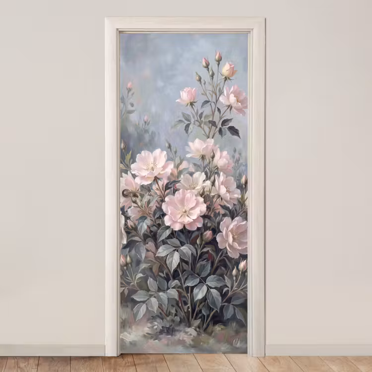 Deursticker - Rozen - Illustratie - Roze
