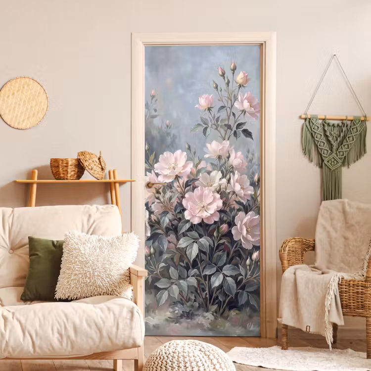 Deursticker - Rozen - Illustratie - Roze — 4