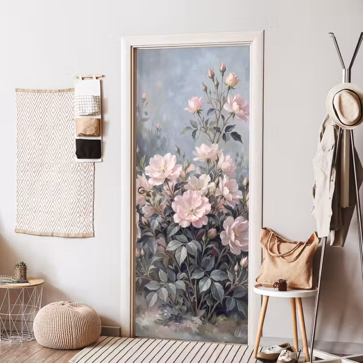 Deursticker - Rozen - Illustratie - Roze — 8