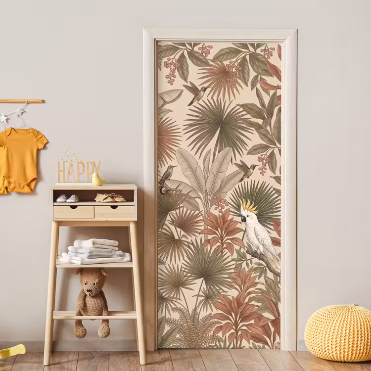 Deursticker - Tropisch - Vogels - Beige — 6