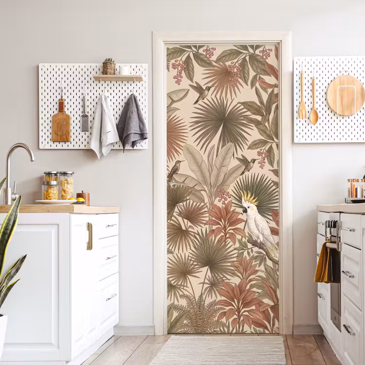 Deursticker - Tropisch - Vogels - Beige — 7