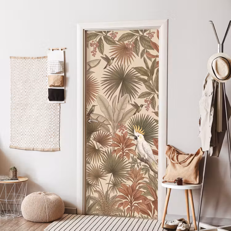 Deursticker - Tropisch - Vogels - Beige — 8
