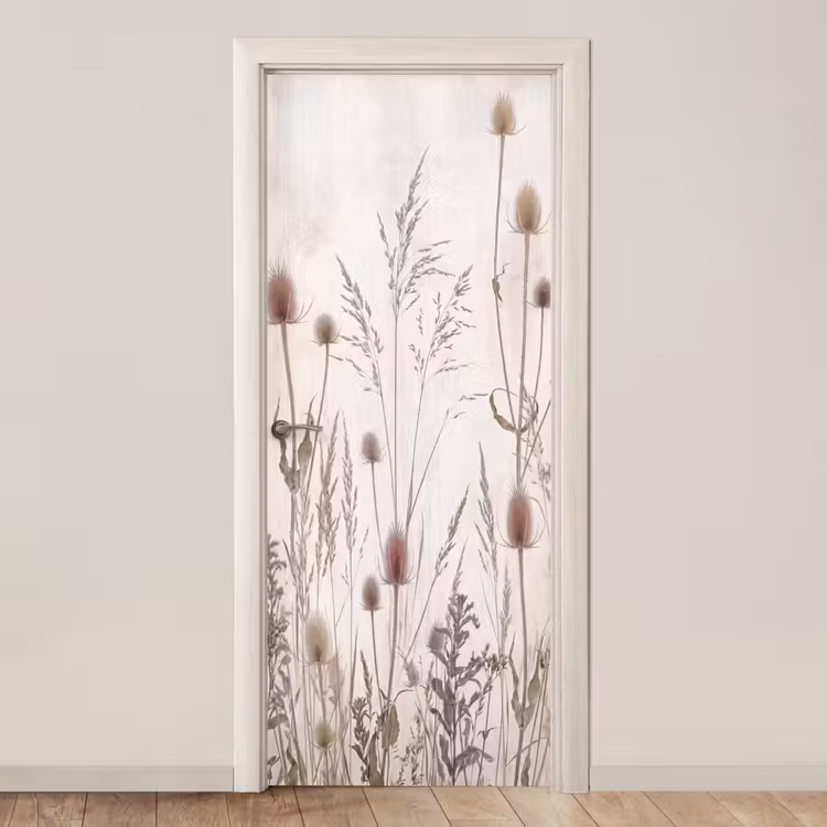 Deursticker - Weidebloemen - Design - Sepia