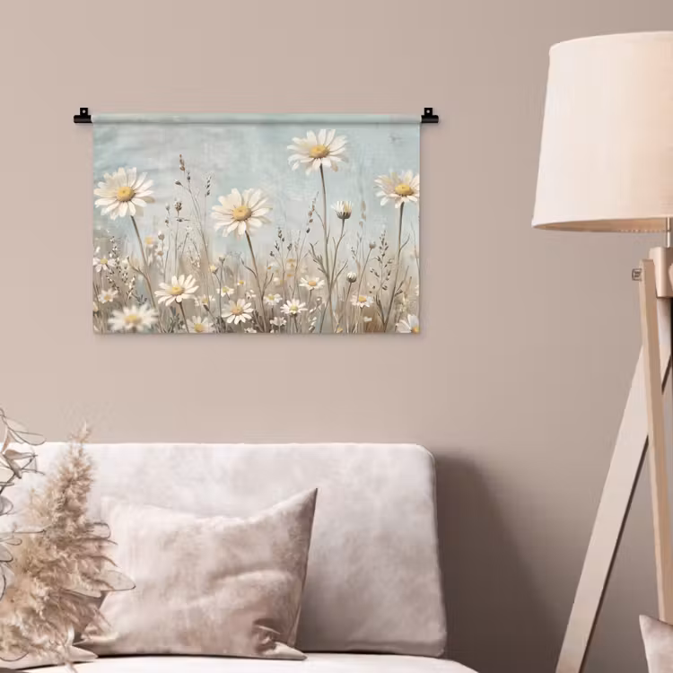 Wandkleed - Madelief - Illustratie - Wit — 2