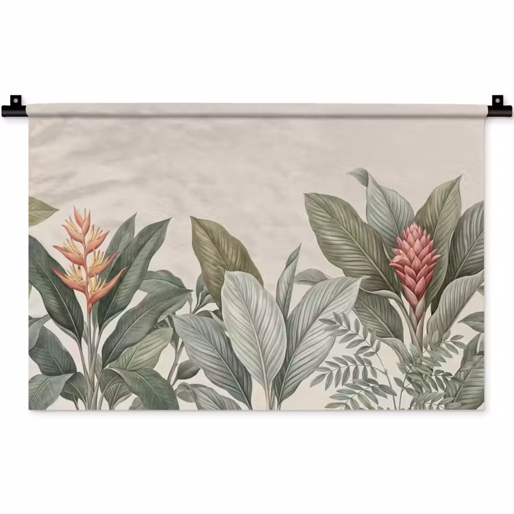 Wandkleed - Tropisch - Planten - Modern - Groen