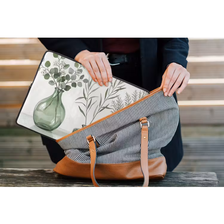Laptophoes - Vazen - Bladeren - Groen — 4