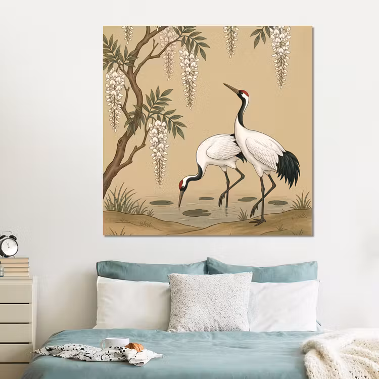 Forex - Kraanvogels - Water - Beige — 2