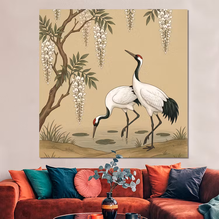 Forex - Kraanvogels - Water - Beige — 3