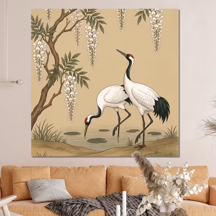 Forex - Kraanvogels - Water - Beige — 4