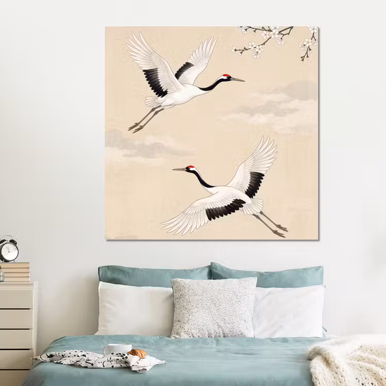 Forex - Kraanvogels - Bloesem - Beige — 2