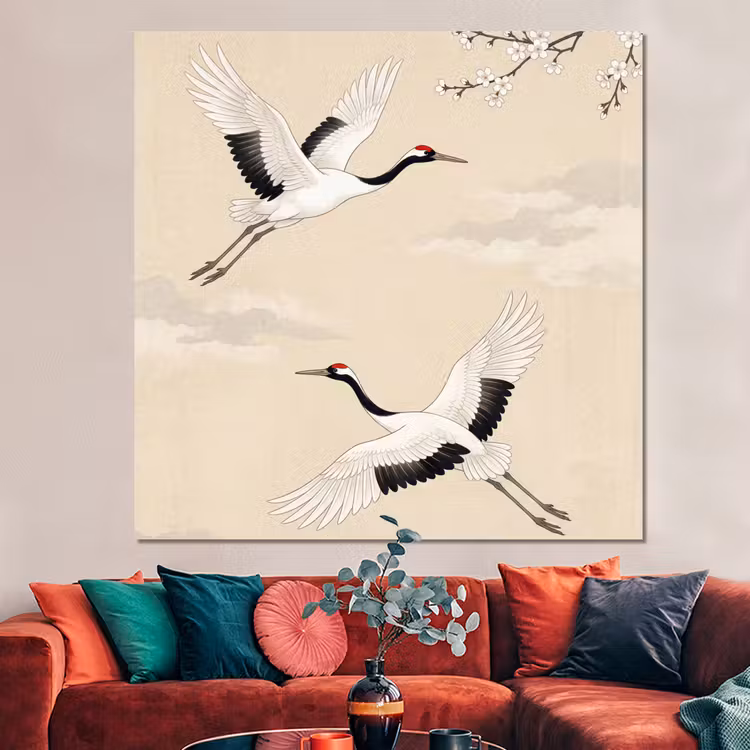 Forex - Kraanvogels - Bloesem - Beige — 3