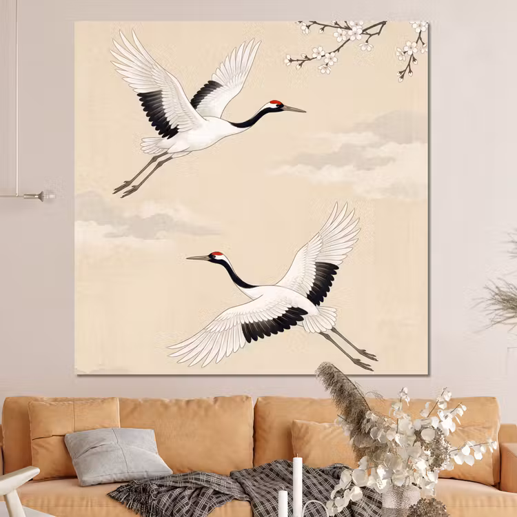 Forex - Kraanvogels - Bloesem - Beige — 4