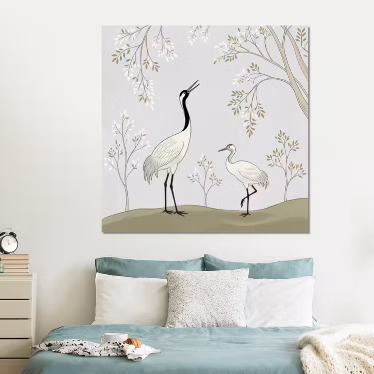 Forex - Minimalistisch - Kraanvogels - Blauw — 2