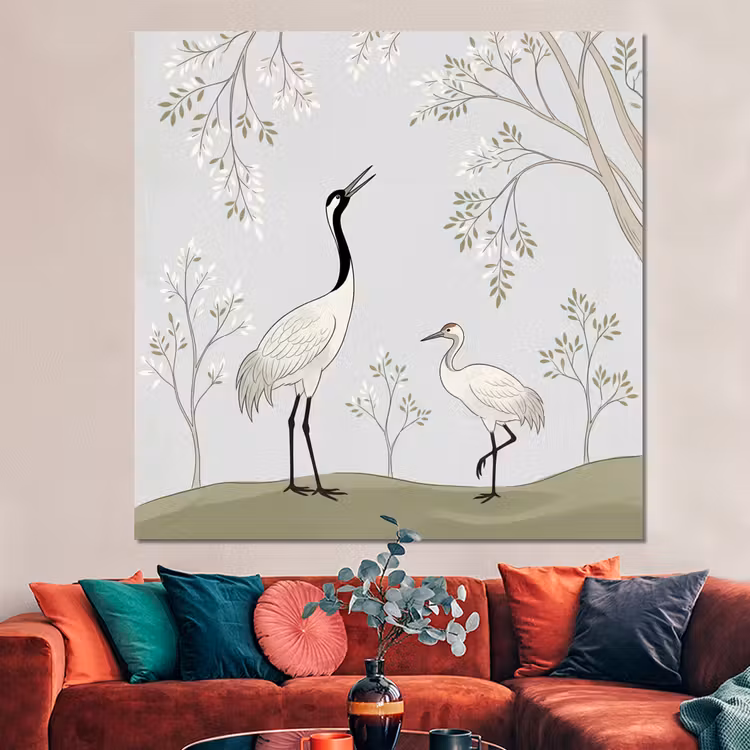 Forex - Minimalistisch - Kraanvogels - Blauw — 3