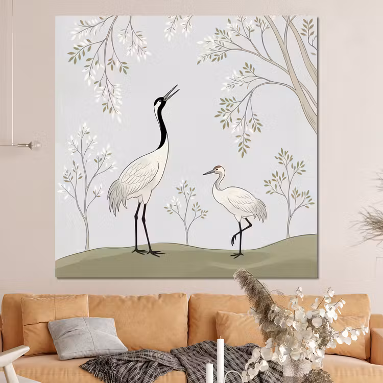 Forex - Minimalistisch - Kraanvogels - Blauw — 4