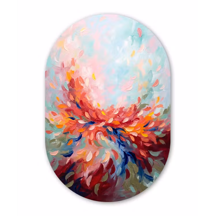 Muurovaal aluminium - Bloemen - Abstract - Kunst - Modern — 1